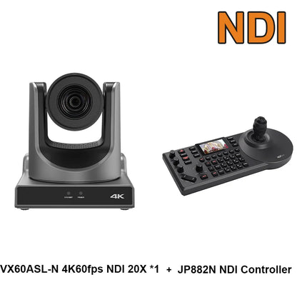 4k60fps NDI POE PTZ Camera 20X Zoom Live Streaming Camera and 1pc NDI PTZ Camera Controller for Video Conference 1-10pcs