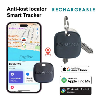 IOS/Android Mini GPS Tracker Rechargeable Anti-Lost Reminder Smart Air Tag Bluetooth Find my Locator Child Luggage Wallet Finder