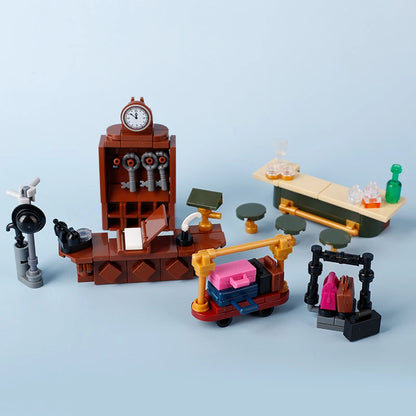 MOC City Supermarket Shop Store Building Blocks Street View Drink Food Vegetable Food Accessories Dessert Blocks Printed Bricks