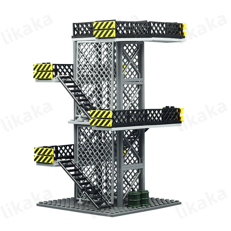 MOC Military Guard Tower Building Blocks Toy DIY Construction Blocks Toys for Boys Kids Gifts Compatible with Big Brands Bricks