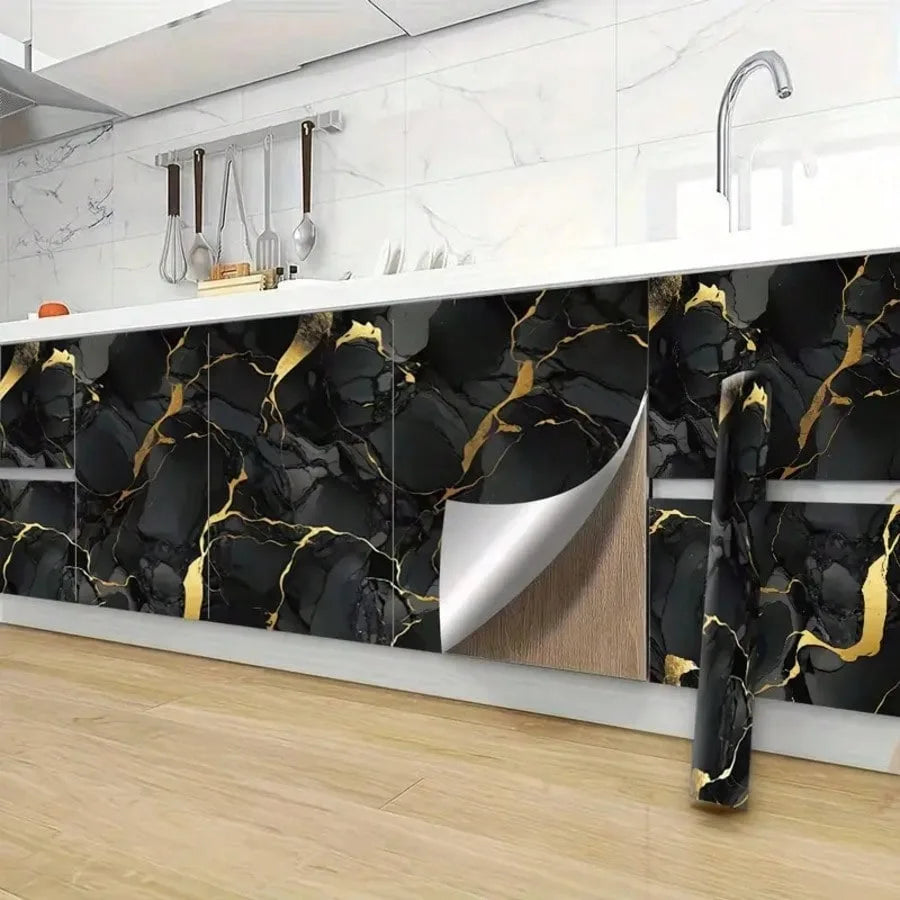 Waterproof Metallic Wallpaper,self Adhesive Reflective Surface Modern Marble Contact Paper for Retail Store Restaurant Decor