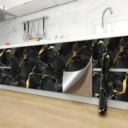 Waterproof Metallic Wallpaper,self Adhesive Reflective Surface Modern Marble Contact Paper for Retail Store Restaurant Decor