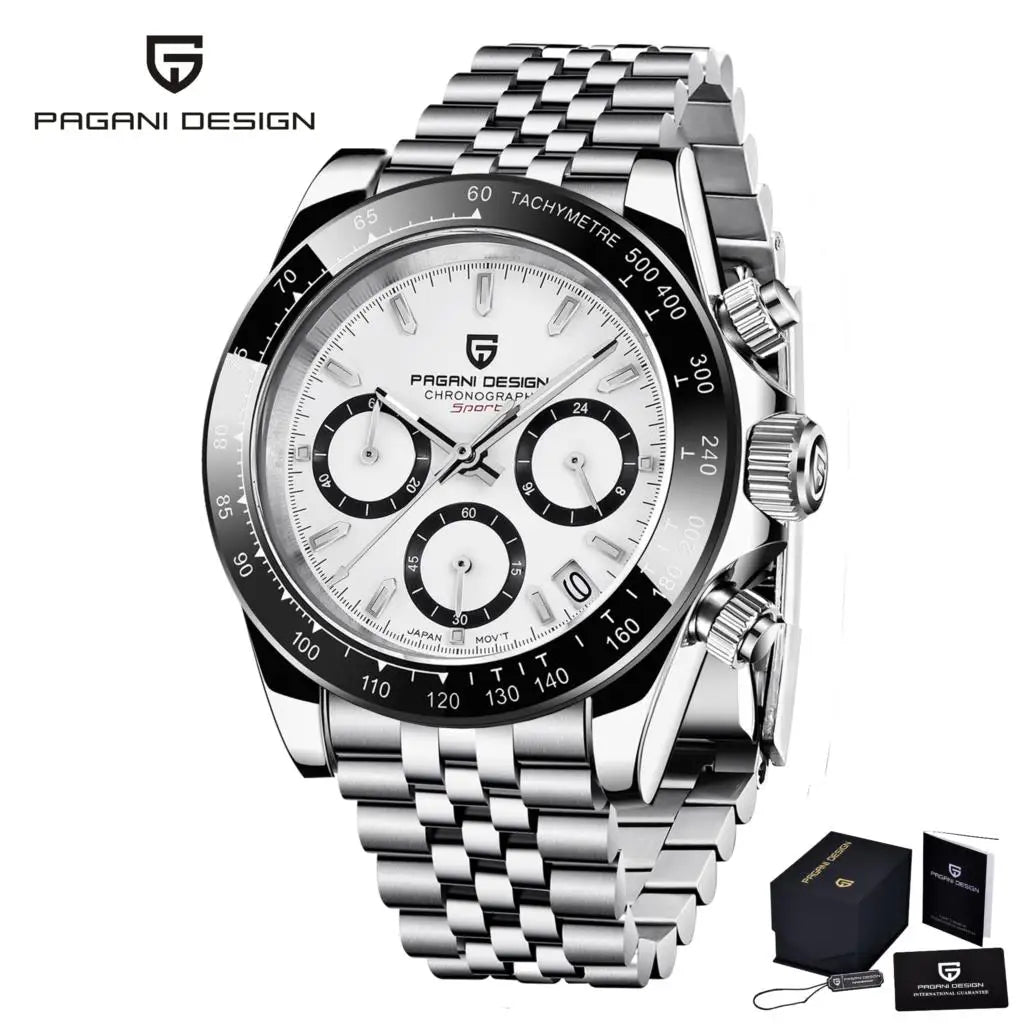 PAGANI Design PD1644 Men Quartz Watches Top Brand Luxury Sports Sapphire Stainless Steel Waterproof Chronograph Reloj Hombre