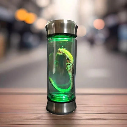 Alien - Themed Specimen Glow Jar - LED Sci-fi Night Light, Mysterious Creature Glass Container Decor for Home Desktop Collection