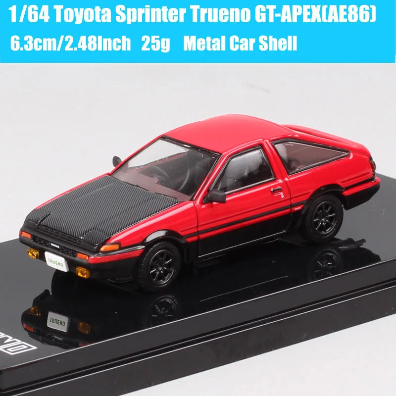 HJ64 1:64 Scale Toyota Sprinter Trueno GT APEX AE86 JDM Corolla Levin Car Model Diecasts & Toy Vehicles Hobby Japan Inital D