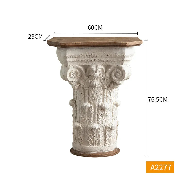 wooden stump side table, flower shop dec
oration, flower rack, mall display window, Roman column,
 distressed sofa side table