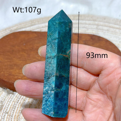 Natural Crystal Blue Flashy Apatite Tower Healing Gemstones High Quality Mineral Reiki Ornament Home Decorations Gift