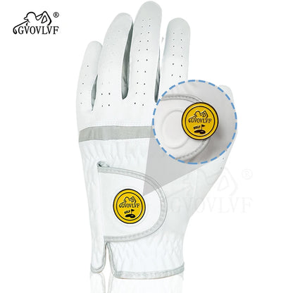 1 Piece or 1 Pair Men Golf Glove Micro Soft Fabric Breathable Comfortable Fitting With Magnetic Marker Replaceable For Golfers