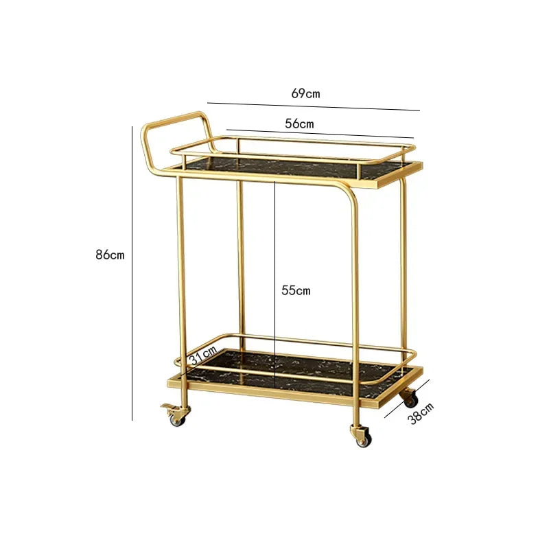 3-Tier European Style Rolling Serving Cart Versatile Beverage Dessert Trolley for Hotel Restaurant Cafe Wedding Party Home Use