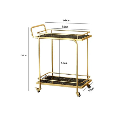 3-Tier European Style Rolling Serving Cart Versatile Beverage Dessert Trolley for Hotel Restaurant Cafe Wedding Party Home Use