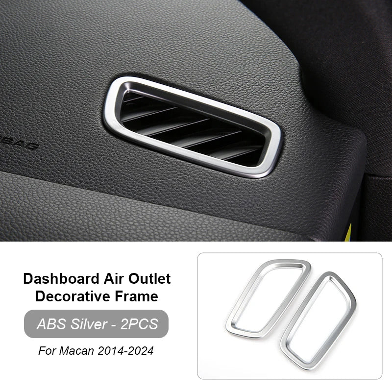 For Porsche Macan 2014-2024 Car Instrument Dashboard Side Outlet Air Vent Trim Decorative Frame Cover Interior Modification