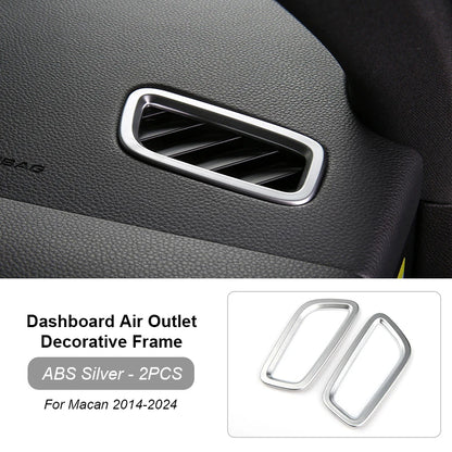For Porsche Macan 2014-2024 Car Instrument Dashboard Side Outlet Air Vent Trim Decorative Frame Cover Interior Modification