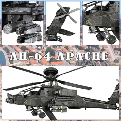 Piececool 3D Metal Model Kits Military Helicopter Airplane 3D Metal Puzzle Models Building Kits for Adults Hobbies DIY Jigsaw
