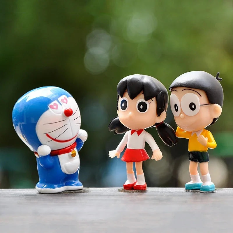 Doraemon Nobita Nobi Shizuka Minamoto Takeshi Gouda Suneo Honekawa Dorami Action Figure Toys Blue Cat Dolls Birthday Gifts Decor