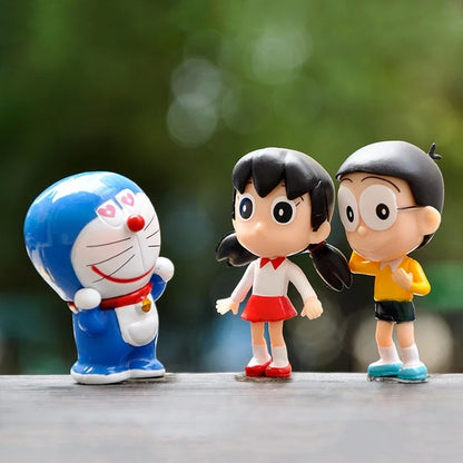 Doraemon Nobita Nobi Shizuka Minamoto Takeshi Gouda Suneo Honekawa Dorami Action Figure Toys Blue Cat Dolls Birthday Gifts Decor