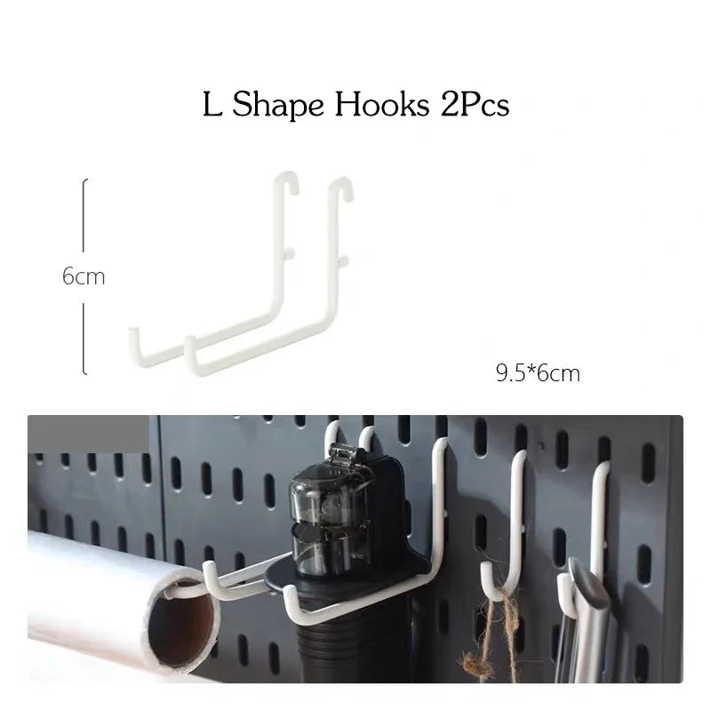DIY Pegboard Accessories No Punching Kitchen Organization Shelf Storage Box Hooks Wall Organizer Crafts For Garage Room