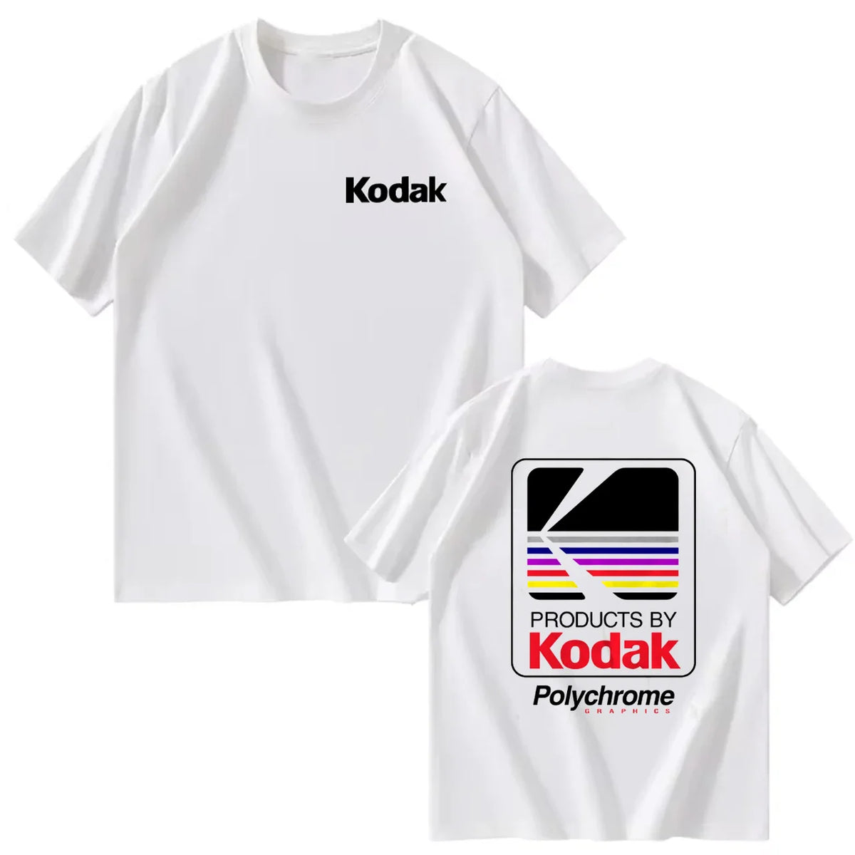 Kodak Summer Brand Men T-shirt Cotton Solid Color Daily Graphic Print Casual Breathable Short Sleeve Top Tees Women Clothing