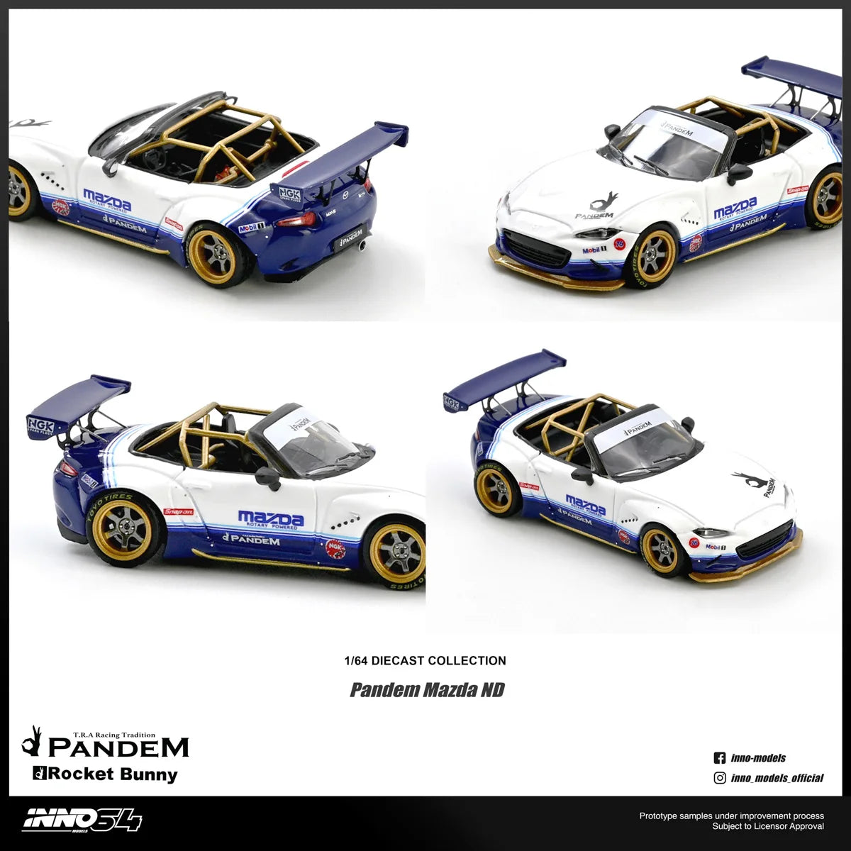 **Pre-order**INNO 1:64 Mazda MX-5 (ND) Miata PANDEM ROCKET BUNNY V1.0 Diecast Model Car