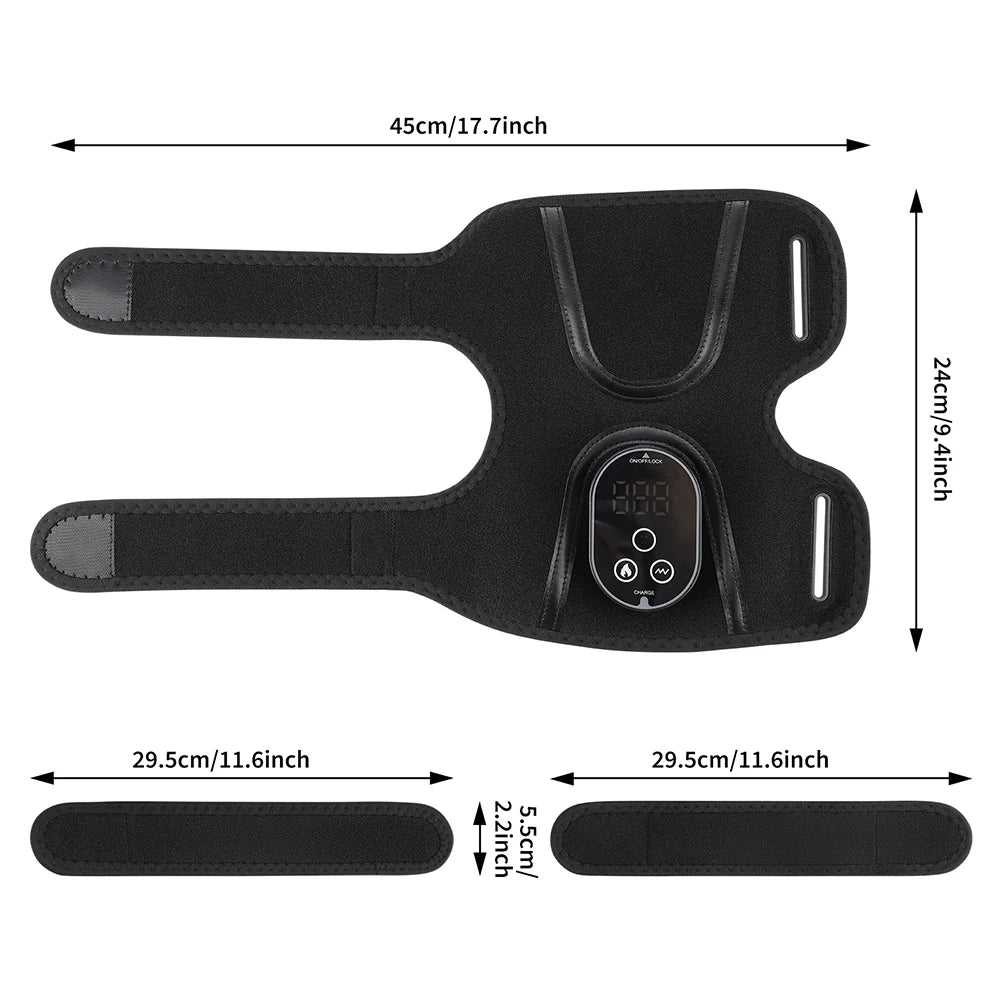 Cordless Electric Heated Massage Elbow Brace 5 Levels Hot Compress Elbow Vibration Massager for Tennis Sport Arm Muscle Joint