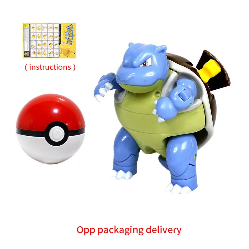 Pokemon Figure Dragonite Gengar Mew Snorlax Lapras Pokeball Elf Ball Deformation Toy Pikachu Monster Educational Doll Kids Gift