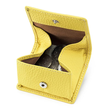 1 Pcs Genuine Leather Coin Purse Makaron Change Holder Mini Pocket Pouch Wallet for Men Women Compact Snap Closure Coin Case