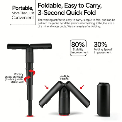 Portable Telescopic Folding Stool Compact as Thermos Multi-section Retractable Design Useful for Camping Hiking Travel Commuting