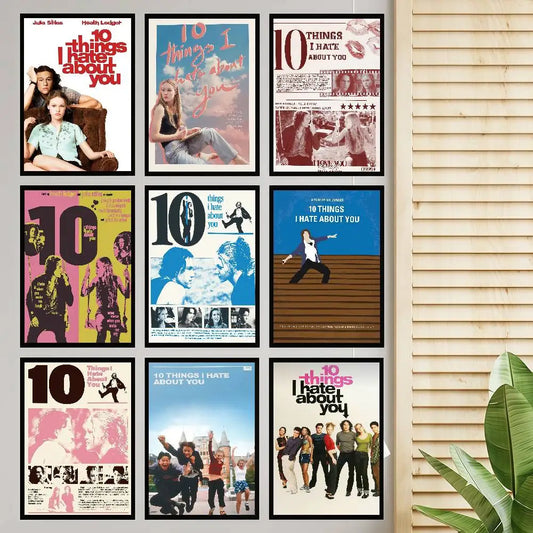 10 Things I Hate About You Movie Vintage Posters Sticky Retro Kraft Paper Sticker DIY Room Bar Cafe Kawaii Room Decor
