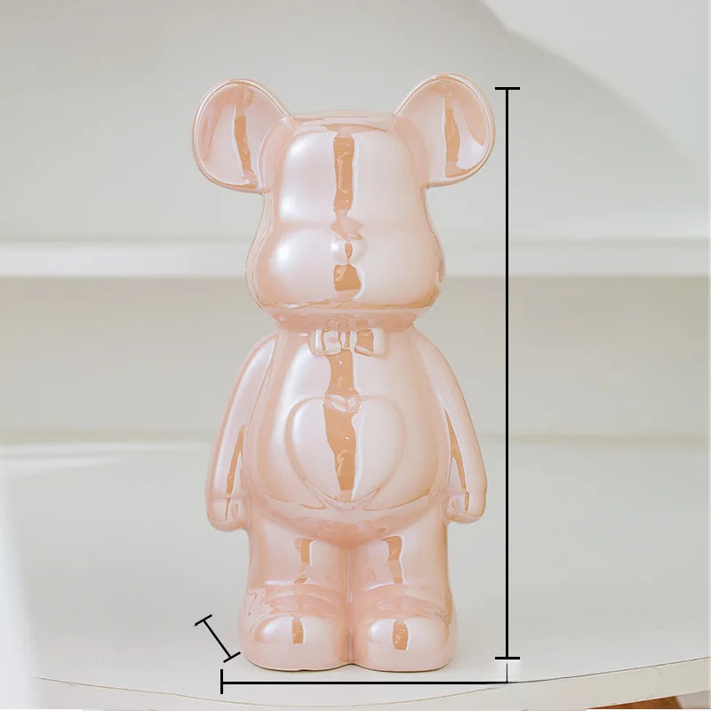 17/27/cm Aesthetic Bear Brick Ceramic Statue Teddy Bear Decor Action Figure Sculptures Ornament for Room Home Decoration Crafts