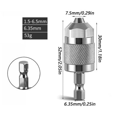 Drill Chuck Adapter Quick Change Pneumatic Drill Chuck 3-Jaw Hex Shank Chuck Professional Converter Hex Shank for Woodworking