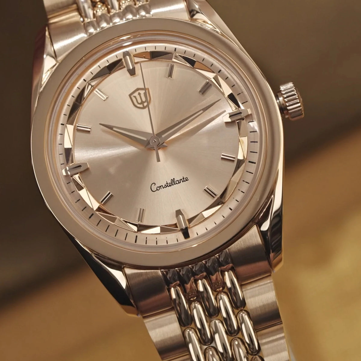 Watchdives WD1954 Rose Gold Watch VH31/VH60 Sweep Second Movement Top Hat Sapphire Crystal Luminous 100m Waterproof Watches