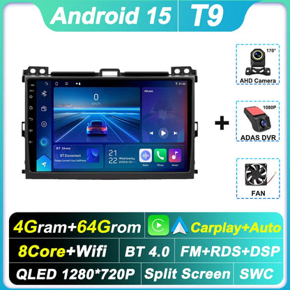 2 Din Android Autoraido For Toyota Land Cruiser Prado 120 3 III For Lexus GX470 GX 470 J120 2002 - 2009 Car Radio Touch Screen