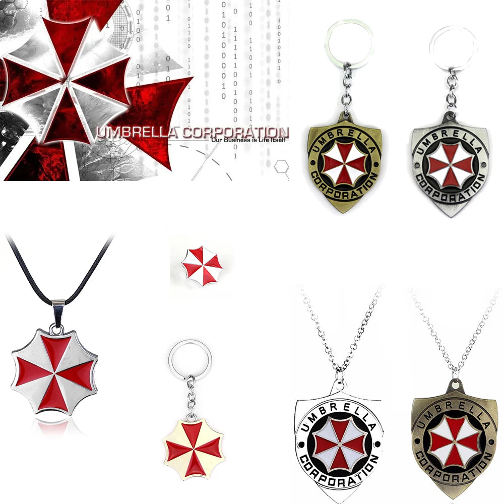 Residents Evils Key Chain Adornment Gifts Car Keychain Toy Umbrella Corporation Sublimation Blank Keyring Edc Necklace Jewelry