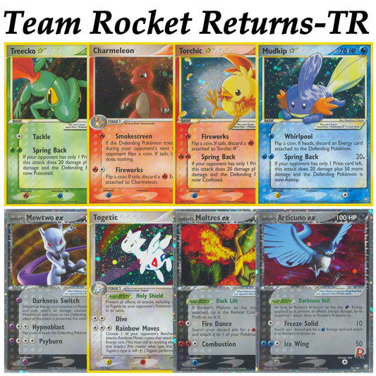 PTCG Pocket EX Team Rocket Returns-TR Gold Star Cosmos Holo Torchic Treecko Dark Crobat Charmeleon Zapdos Proxy Collectible Card