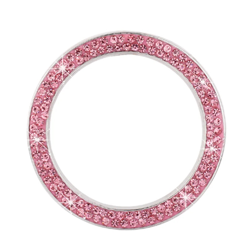 Decoration Ring Diamond Rhinestone Car Decor One Click Start Button Engine Start Stop Switch Button Cover