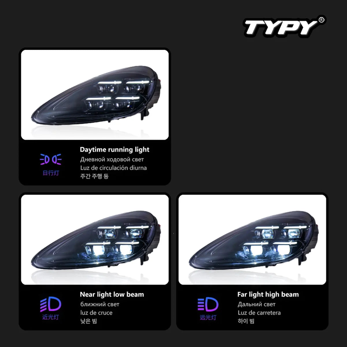 Car Lights For Porsche Cayenne Headlights 2011-2017 958 LED Laser Matrix Head Lamps Upgrade 2024 Style