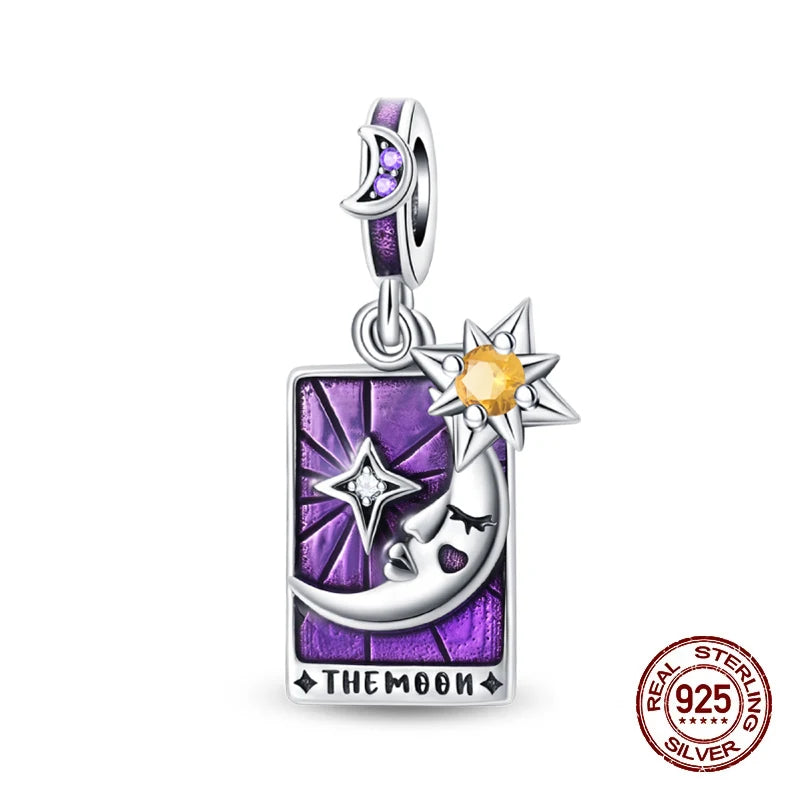 100% 925 Sterling Silver Tarot Collection Pendant DIY Hourglass Beads Fit Pandach Original Bracelet Women Jewelry Birthday Gift