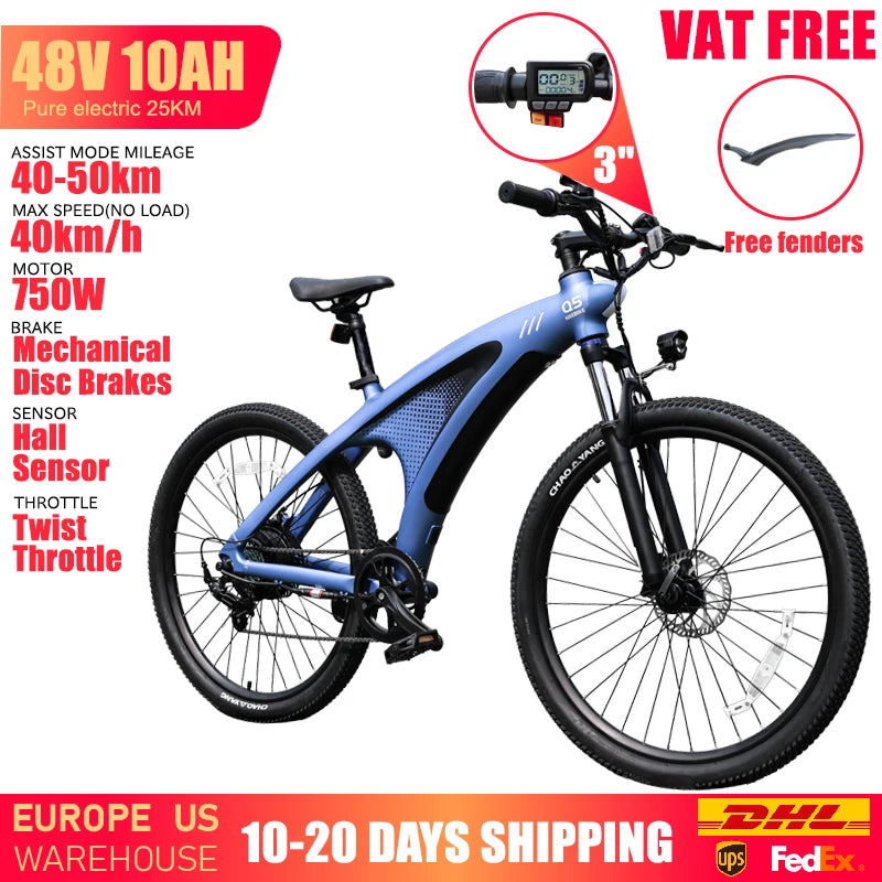 HUANCI Q5 Electric Bike for Adults Mountain Tire E Bike 48V 20Ah Battery Electric Bicycle for Commuting Long Range