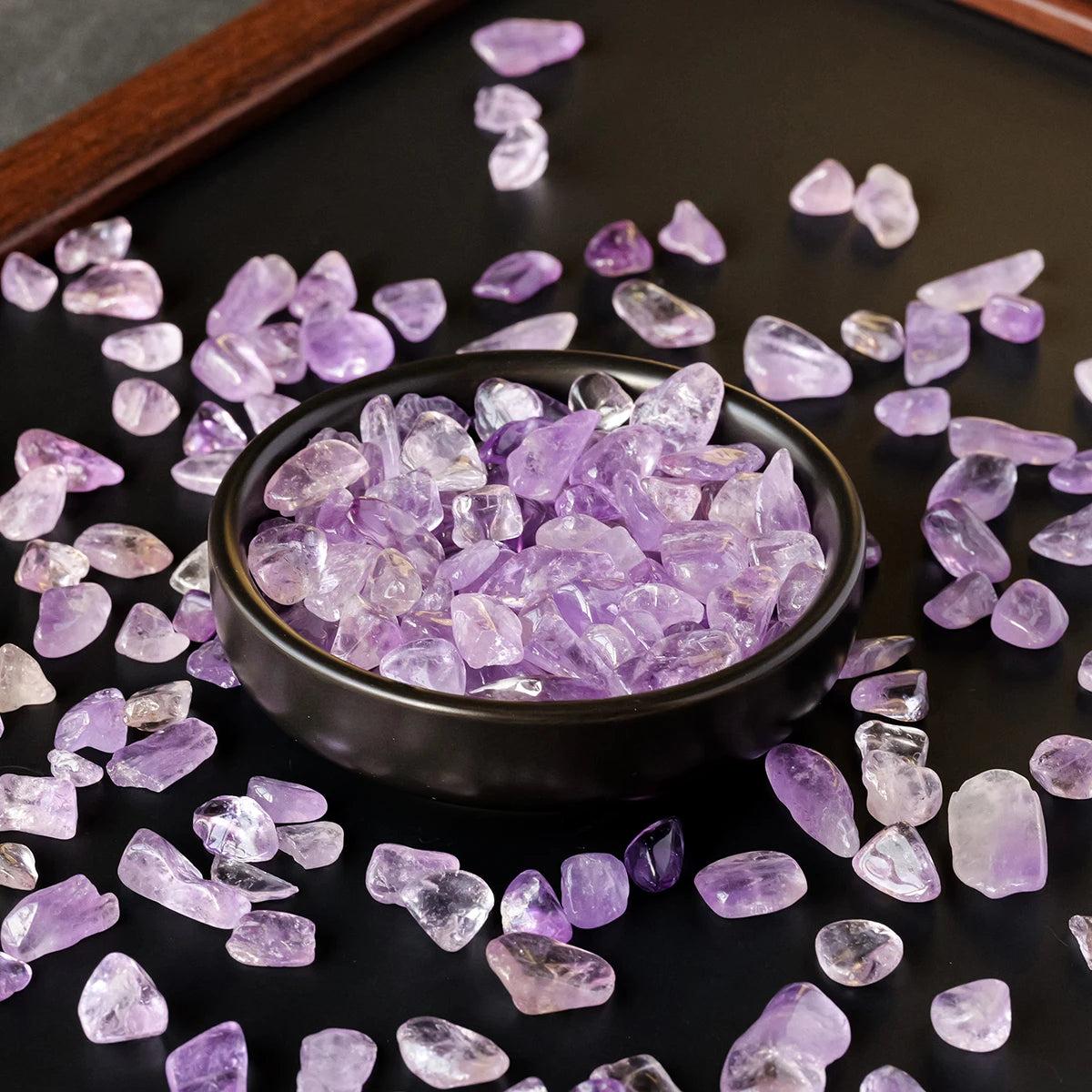 100g Natural Dreamy Amethyst Crushed Stones Brazilian Amethyst Cleansing Stones Mini Landscape Fish Tank Home Office Decoration