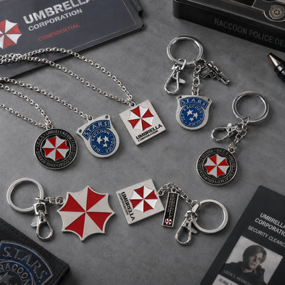 Resident Evil Metal Keychain Necklace Series STARS Badge Pendant 2026 Umbrella Corporation Cosplay Accessory Gift Collectible