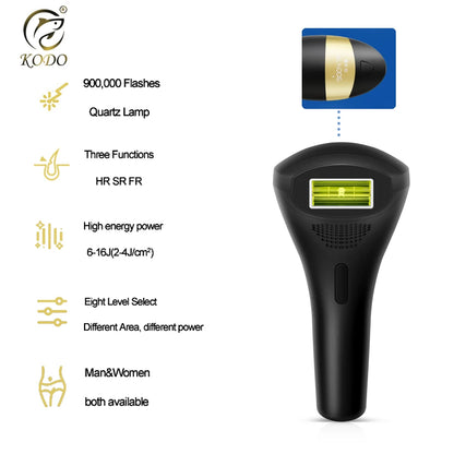 KODO 2026 New Laser Hair Removal Dropshipping Hot Sell Laser Epilator Permanent IPL Painless Photoepilator Bikini Face and Body