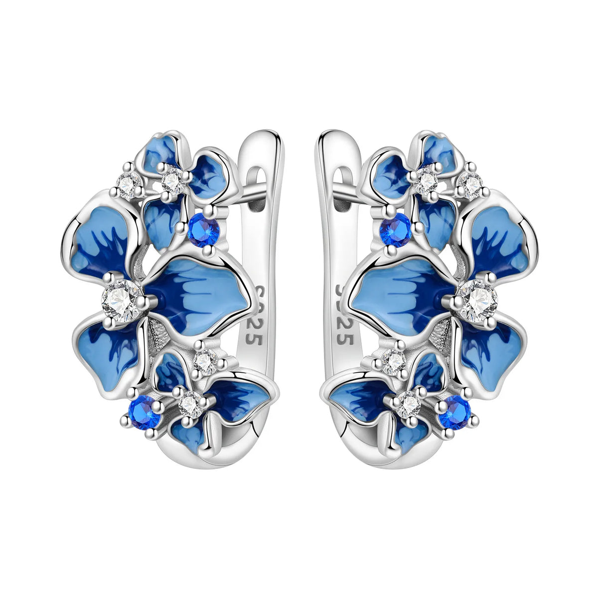 PANPOKI Original 925 Sterling Silver Beautiful Tulip Flower Earrings Women Hoop Earring Anniversary Jewelry Trendy Gifts