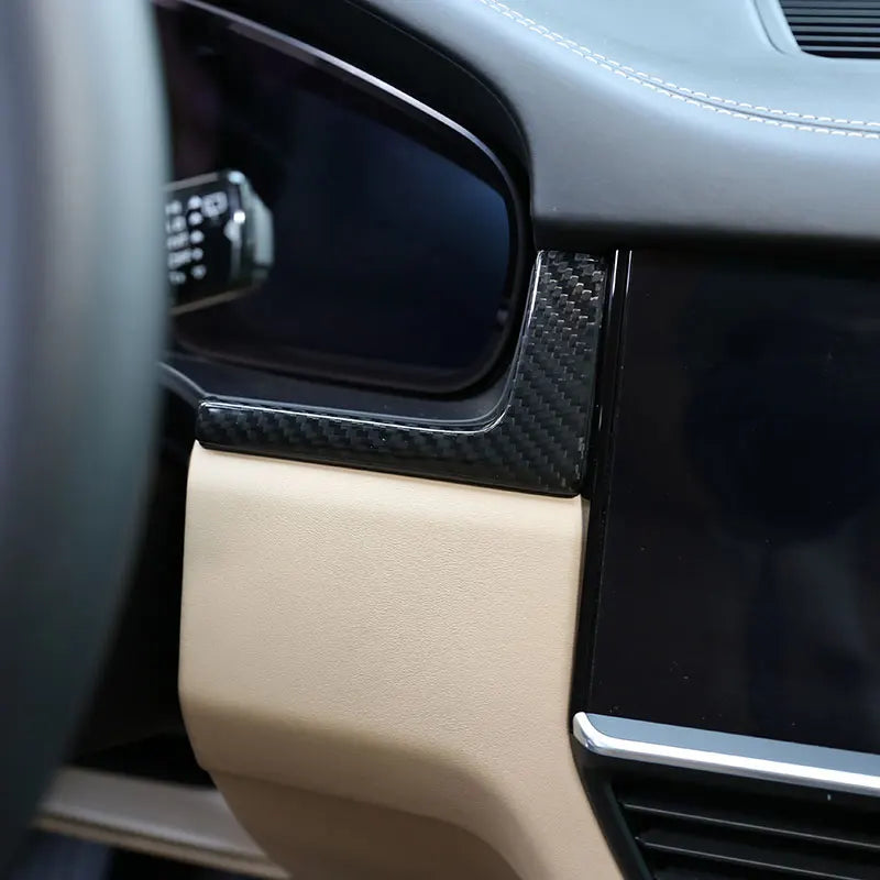 For Porsche Cayenne 2018 2019 2020 2021 2022 2023 Real Carbon Fiber Car Center Console Panel Cover Trim Stickers Car Accessories
