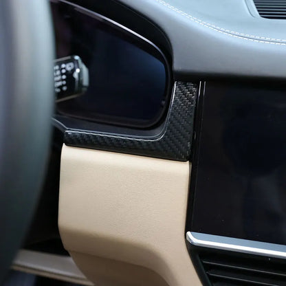 For Porsche Cayenne 2018 2019 2020 2021 2022 2023 Real Carbon Fiber Car Center Console Panel Cover Trim Stickers Car Accessories