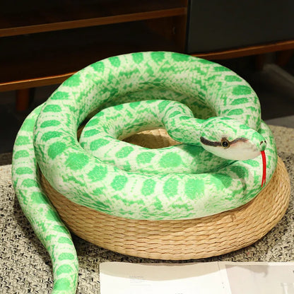 110-300cm Cute Snake Plush Toy Realistic Python Boa Cobra Soft Stuffed Animal Snake Halloween Decoration Boyfriend Birthday Gift
