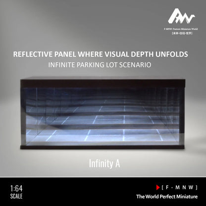 Diorama 1: 64 Mirrored Garage Model 1/64 Die-cast Car Display Case, Abyss Effect Car Parking Lot Model, Car Model Storage Box