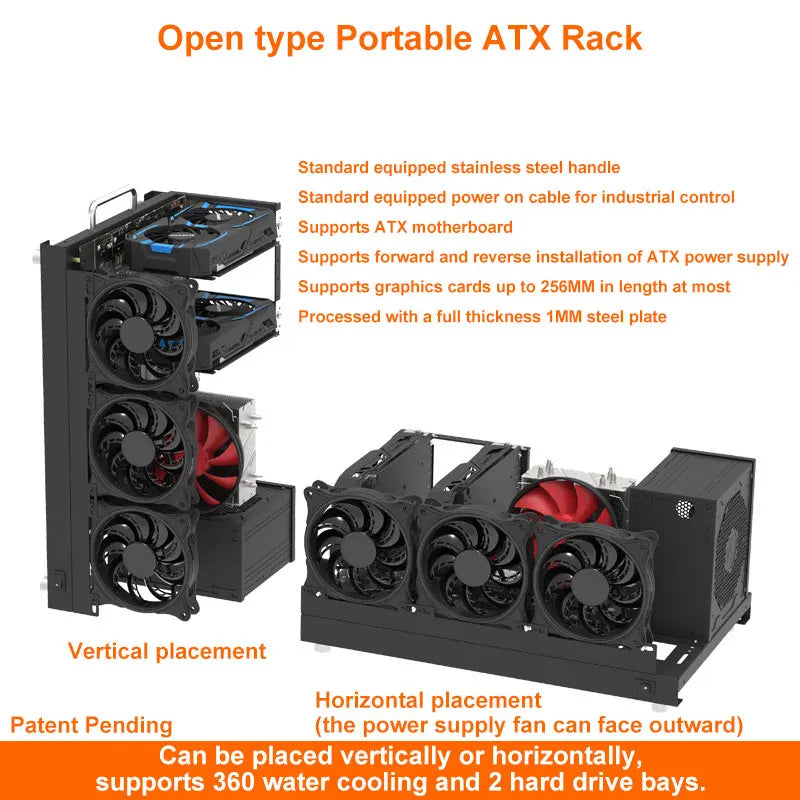 DIY Chassis X79 X99 Computer Case ATX Open Motherboard Holder ATX/-ATX/ITX Open Chassis PC Frame Chassis with Fine Mesh Steel