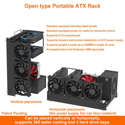 DIY Chassis X79 X99 Computer Case ATX Open Motherboard Holder ATX/-ATX/ITX Open Chassis PC Frame Chassis with Fine Mesh Steel