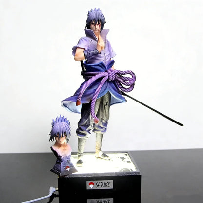 5 Styles Anime Naruto Figure Uchiha Sasuke Light Up Figure Scene Base Ninja Model Toy Collect Statue Desktop Ornament Boy Gift