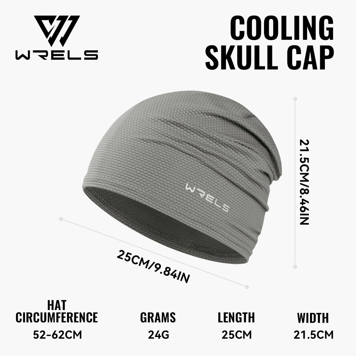 WRELS Skull Cap Helmet Liner Cooling 3D Mesh Breathable Quick Dry Sweat Wicking Cycling Hat UPF 50+ Sunscreen 24g Running Beanie