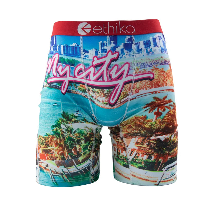 ETHIKA Men Underwear Boxers 1Pcs Sexy Breathable Mesh Crotch Man Swimming Underpants Plus Size Mens Panties Men's Boxers Briefs